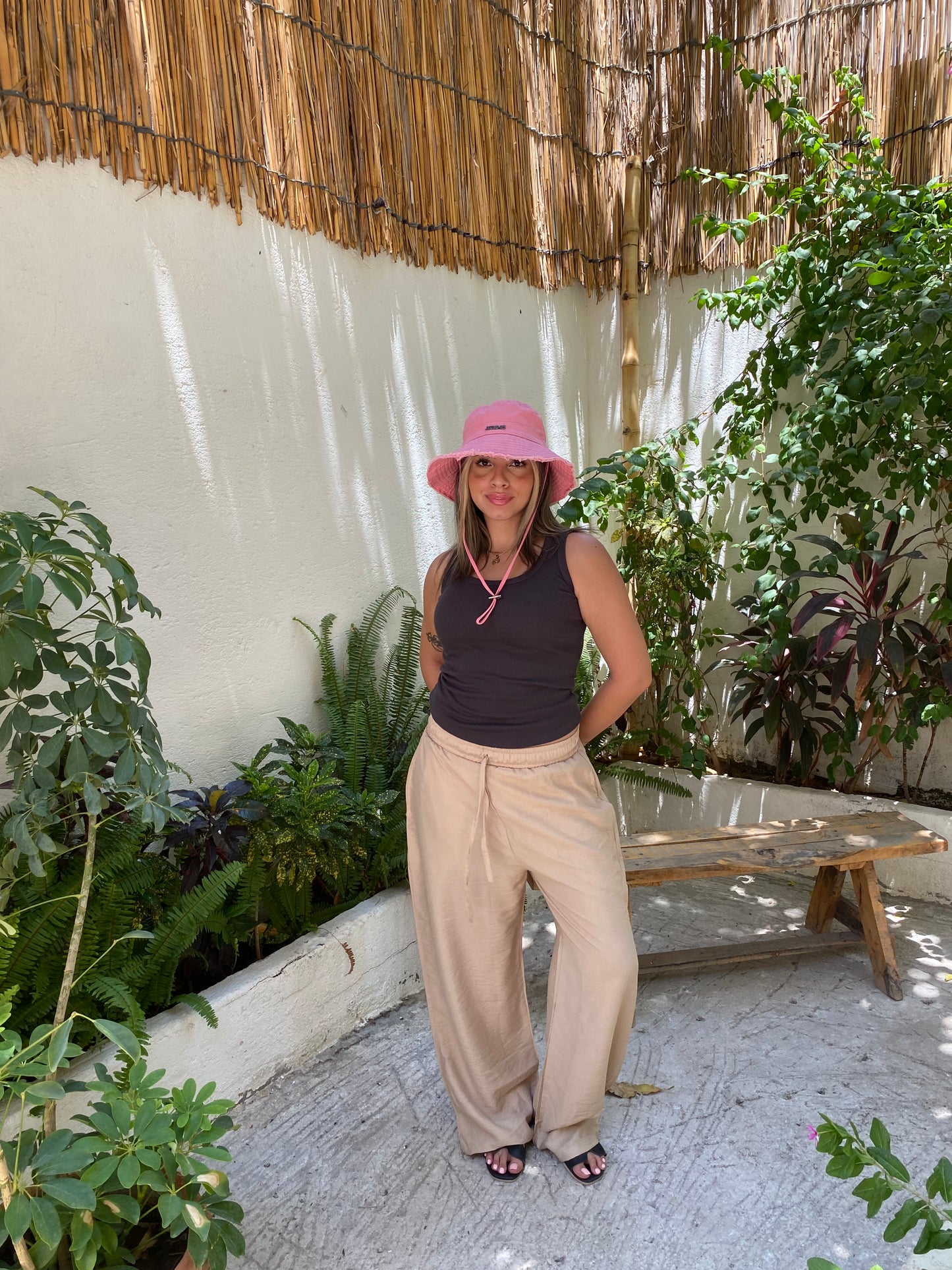 Beige Linen Pants
