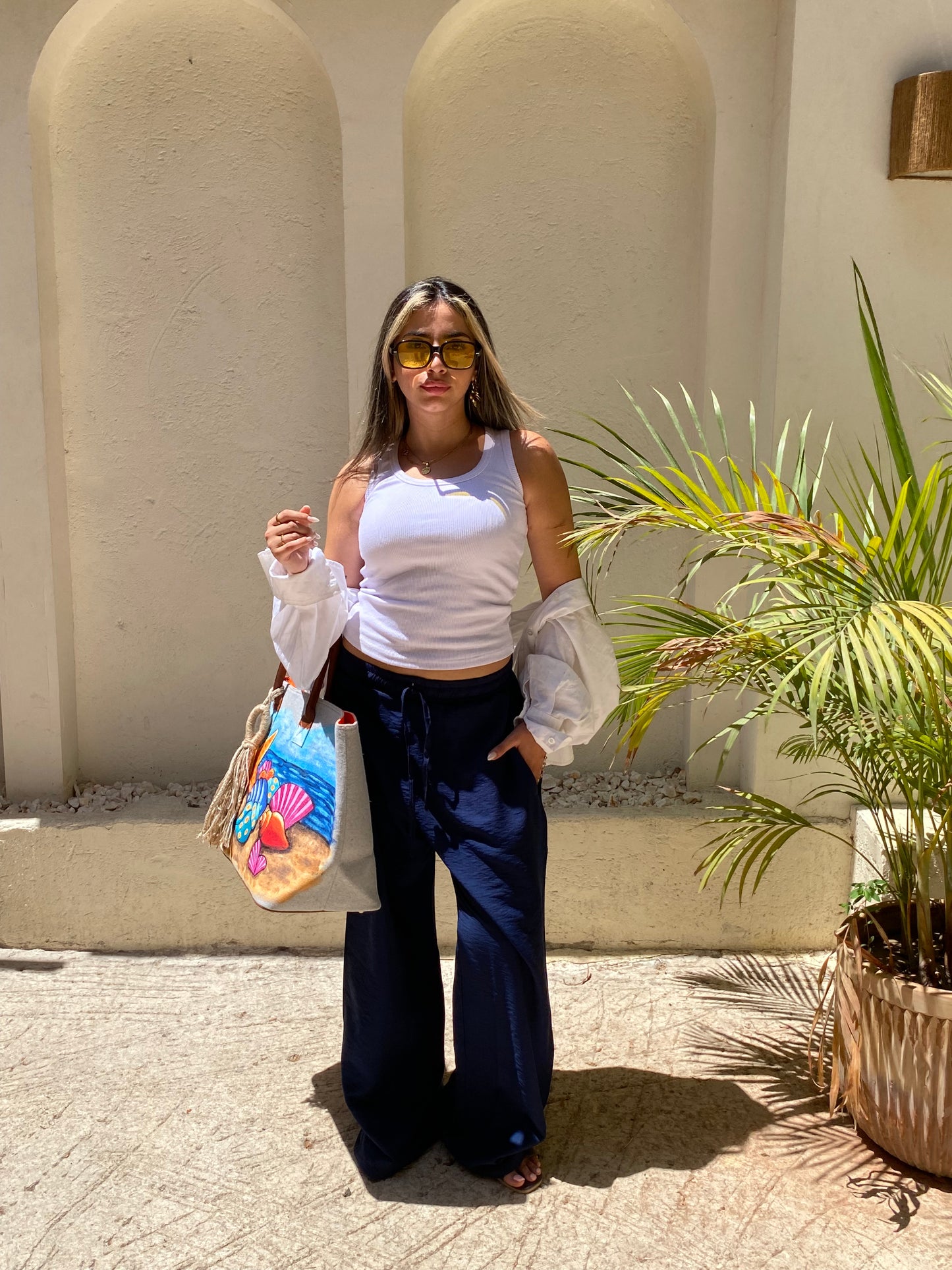 Navy Linen Pants