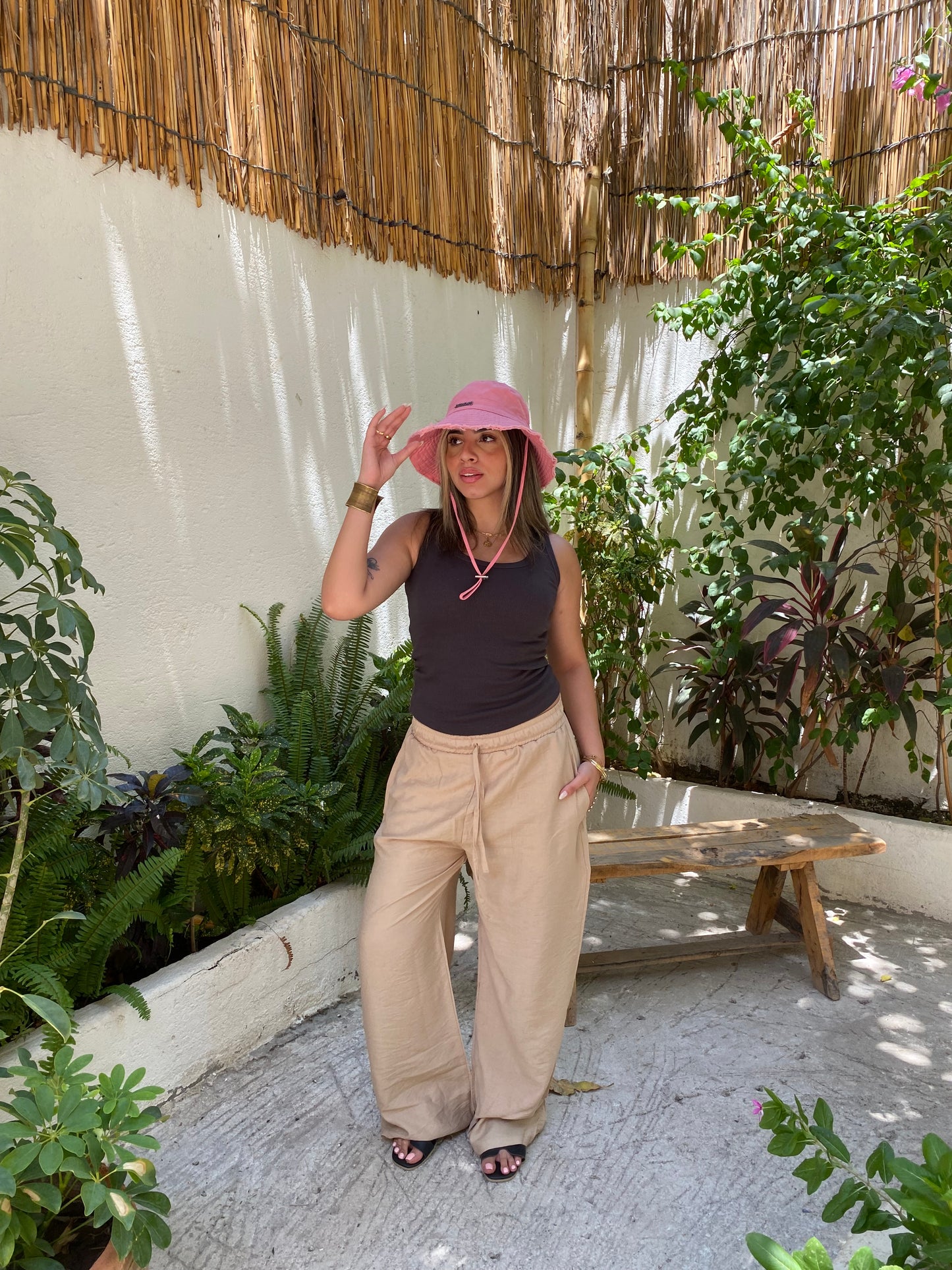 Beige Linen Pants