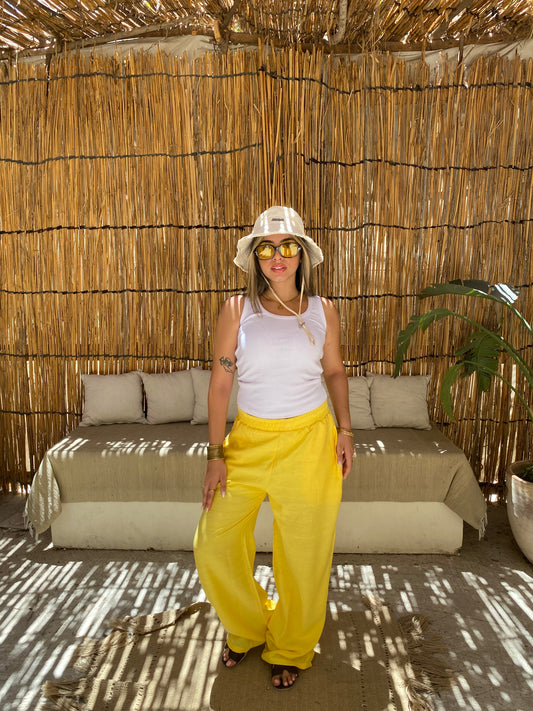 Yellow Linen Pants
